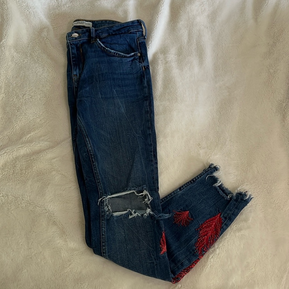 Zara Embroidered Jeans